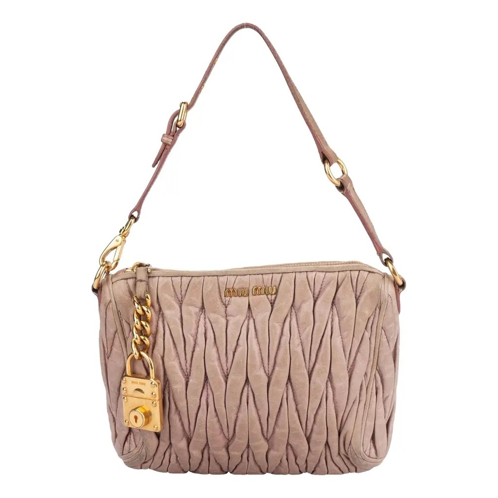 Miu Miu pink Matelassé Shoulder Bag with Gold Hardware